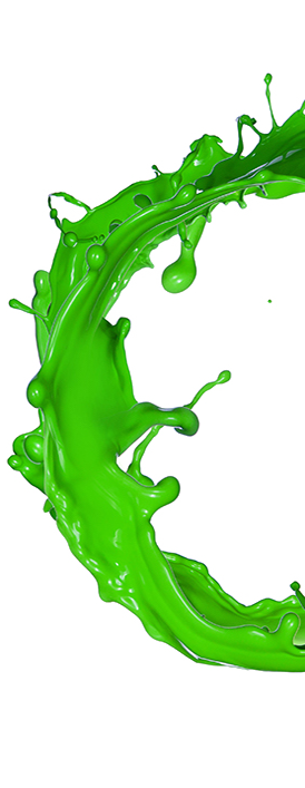 green splash of paint